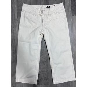 Buffalo David Bitton Capri Pants Womens 27 White Mid Rise Cotton Casual Cropped
